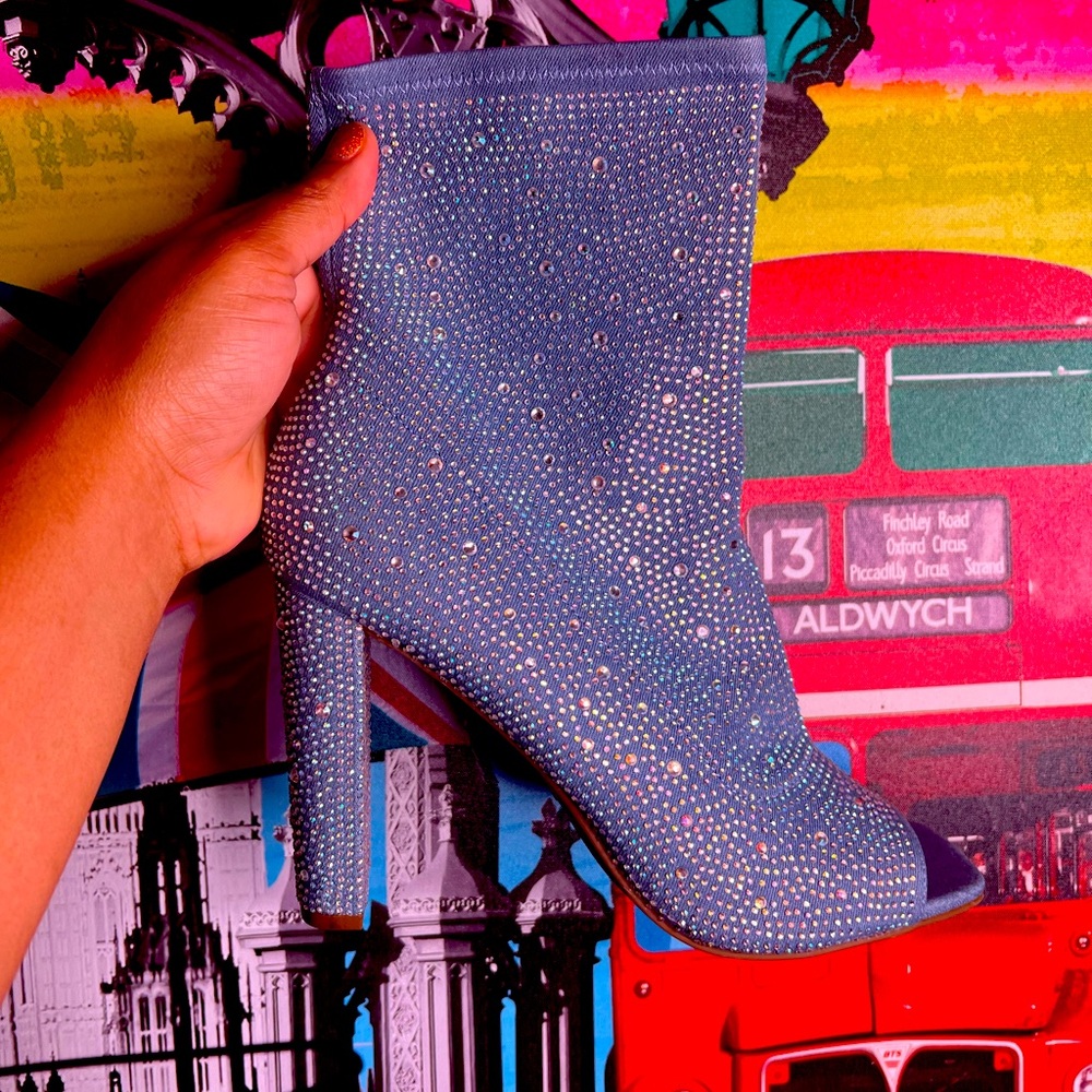 Size 12 Denim Heel Open toe and heel